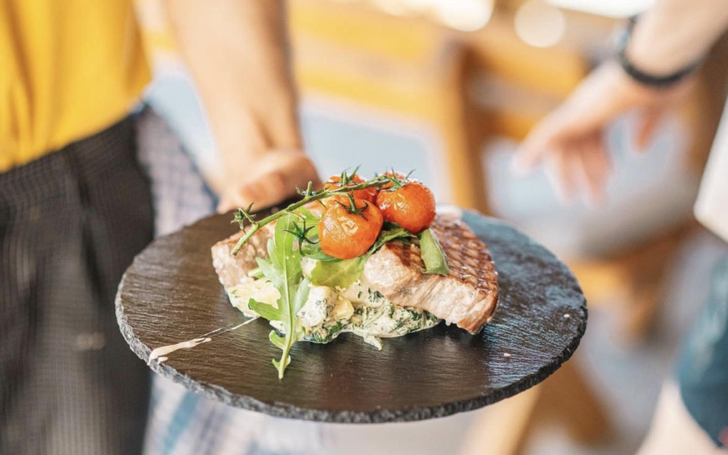 food prepared at the beach restaraunt at safari beach ulcinj