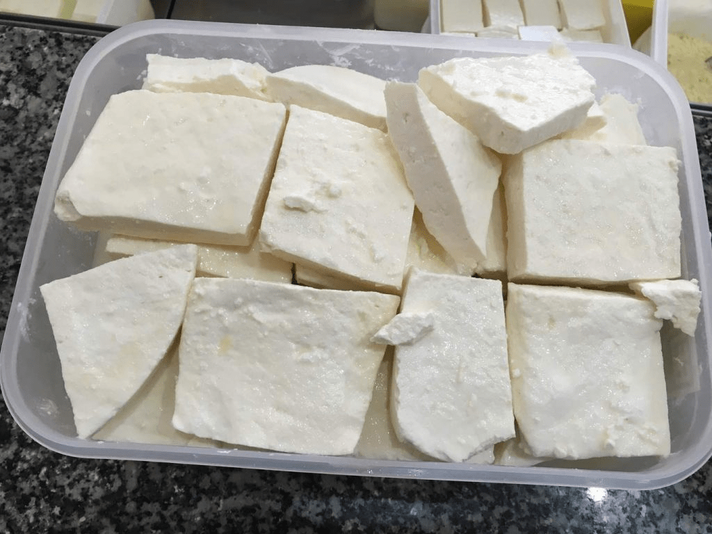 Chunks of Montenegrin cheese