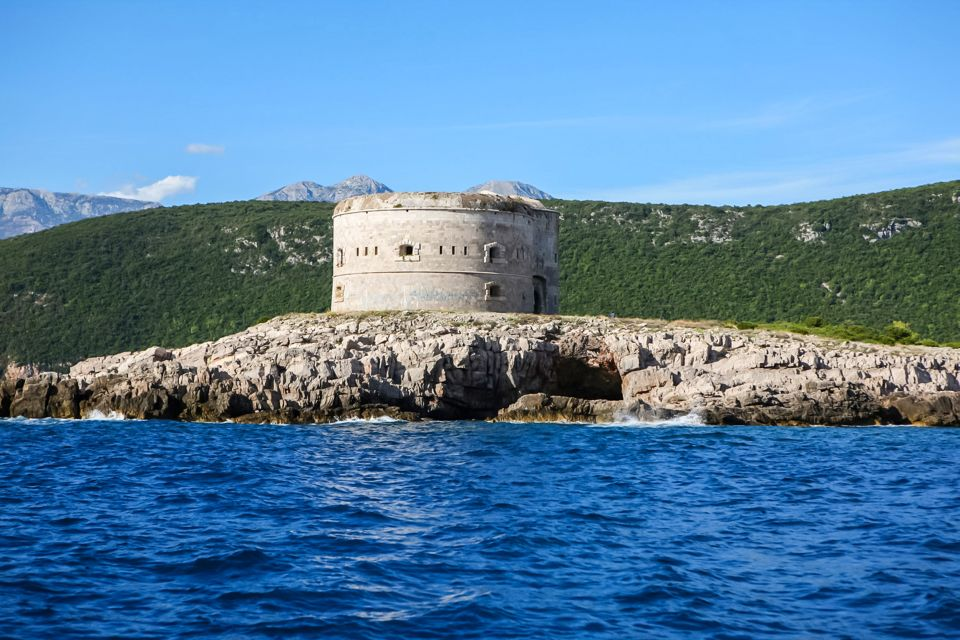 Mamula Fortress seen from the boat