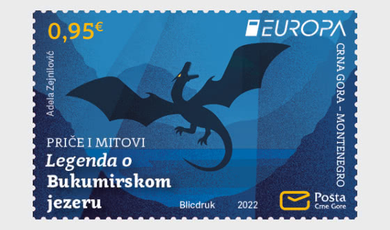 Legend featured on the stamp in Montenegro