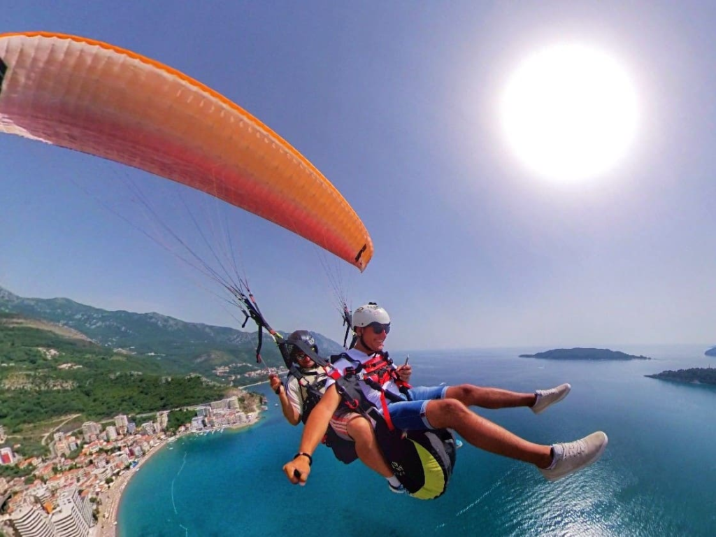 Paragliding over Budva 