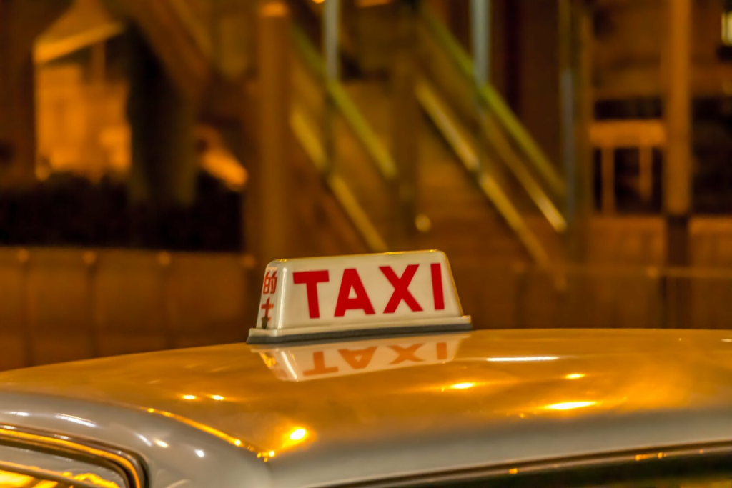 Taxi sign in the night