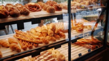 breads in display shelf